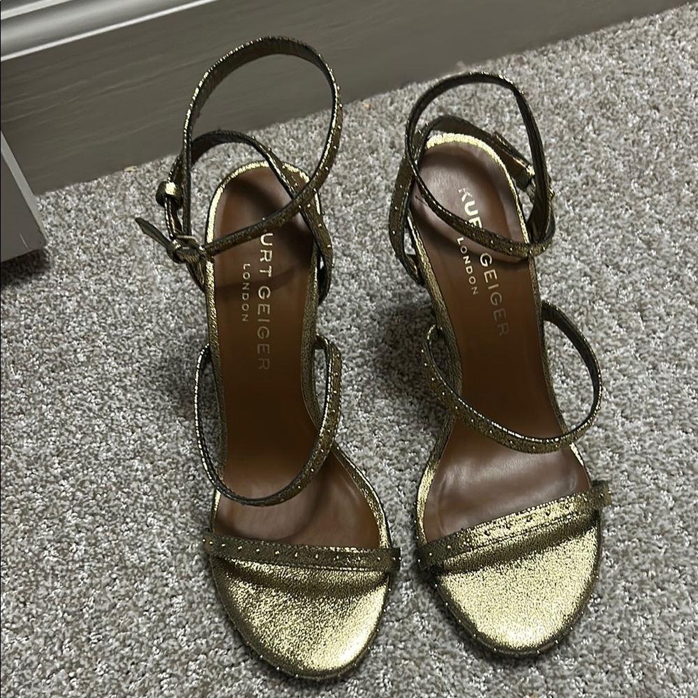 Kurt Geiger Gold Heeled Sandals